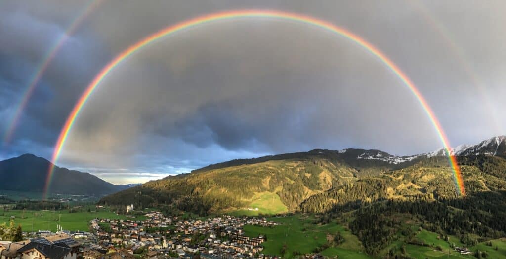 Double full rainbow seen from Chalet an der Piste