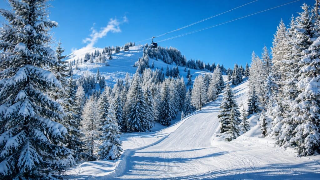Snowy slopes on the Maiskogel above Kaprun